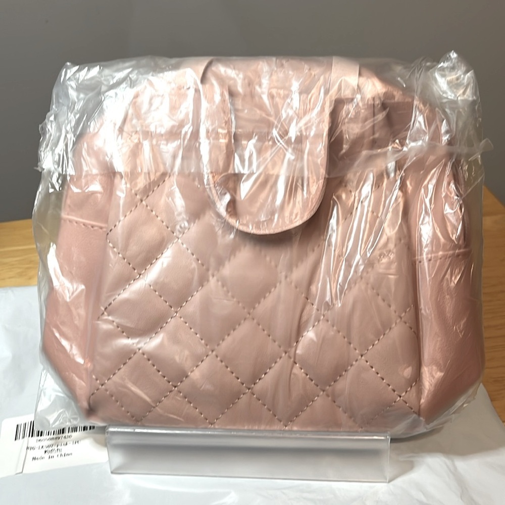 Quilted Pink Backpack NWT Vegan Leather - Picture 7 of 7